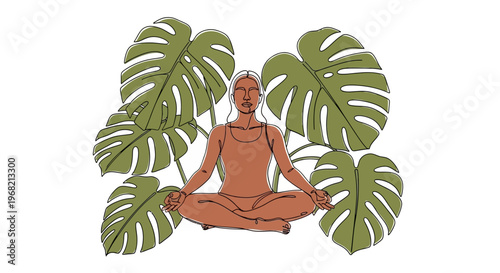 Woman in yoga meditation pose sitting.