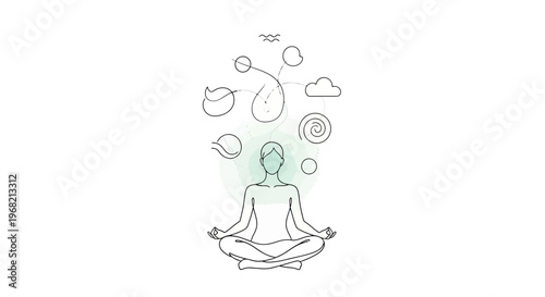 Woman meditating in lotus position.