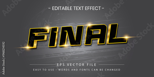 Final Championship Gold Luxury Text Effect