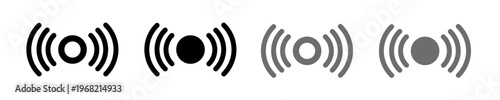 Motion sensor icon set. Vector illustration of sensor waves icon set.