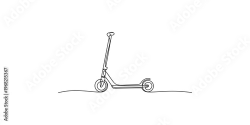 Electric scooter illustration with minimalist design and clean lines on white background e-scooter vehicle transport