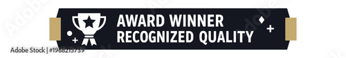 Award winner badge. award winner, recognized quality, trophy, excellence, best seller, seal of approval, prestige. flat vector illustration isolated on white background.