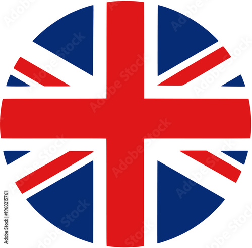 UK Flag Circle Badge Union Jack Icon Design