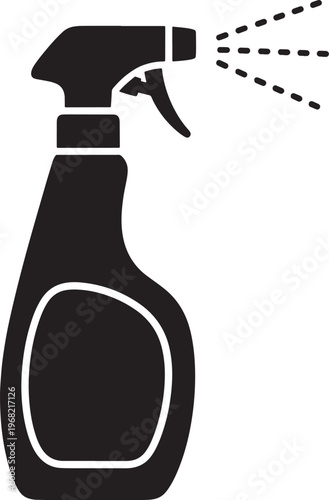 Spray Bottle Icon, Cleaning Product Vector Illustration, Minimal Solid Household Spray Cleaner Icon for Sanitizer, Cleaning and Laundry Design