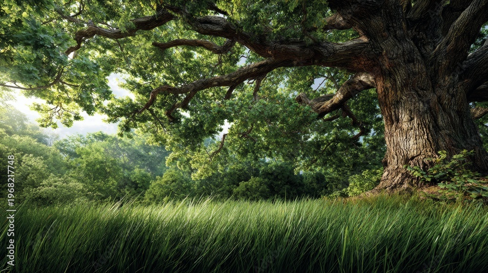 Fototapeta premium Celebrate environmental harmony amidst the bounty of nature. Advertising photo. Nature's grandeur: a richly detailed earth day celebration in sunlight. Modern design. Branding asset.