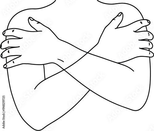 Minimalist vector illustration of self-love and embracing personal comfort