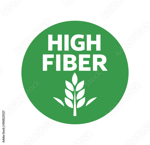 High fiber icon. fiber, whole grain, wheat, cereal, digestive health, nutrition. flat vector illustration isolated on white background.