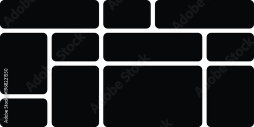 Abstract black geometric paving tiles pattern