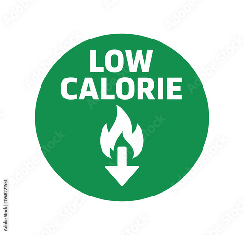 Low calorie icon. low calories, reduced energy, light, diet, weight management. flat vector illustration isolated on white background.