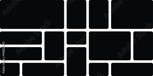 Abstract black geometric paving tiles pattern