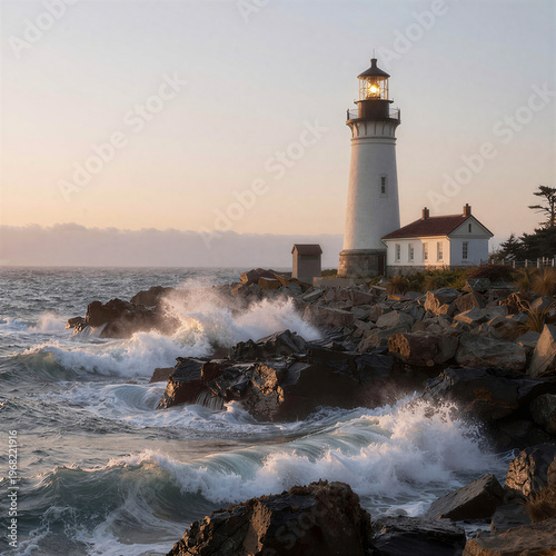 Portland Head Light lighthouse at sunrise