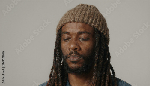 Portrait of Rastafarian man with dreadlocks