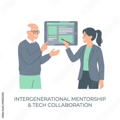 Fostering intergenerational tech collaboration and digital learning, bridging knowledge gaps with interactive screen guidance for future skills
