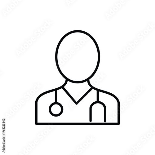 Doctor Profile Icon – Medical Specialist User Line Icon

