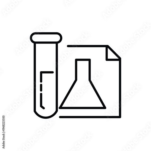 Lab Results Icon – Test Tube Laboratory Report Line Icon
