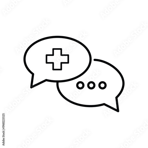 Medical Chat Icon – Healthcare Messaging UI Line Icon
