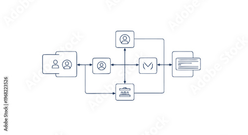 Abstract Illustration of Data Flow and Connections in a Network.