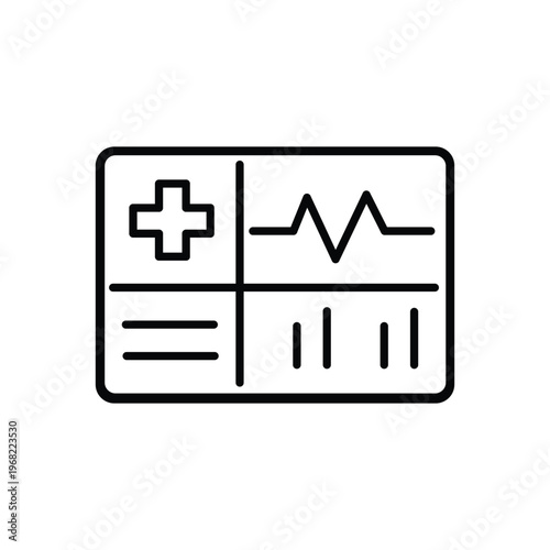 Medical Dashboard Analytics Icon – Healthcare Data UI Line Icon
