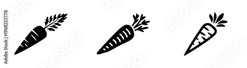 Elegant Carrot Silhouette with a Sprig of Parsley