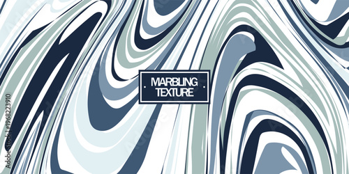 Elegant blue and grey liquid marble texture. Abstract background with fluid art paint swirls. Modern vector illustration for a creative wallpaper or cover design.