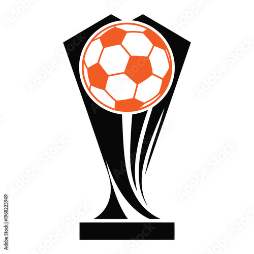 Champions trophy for winner award logo design, clean vector sketch of victory cup, hand drawn doodle style for tournament awards