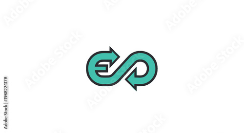 Abstract Infinity Loop with Arrows and Initials ED.