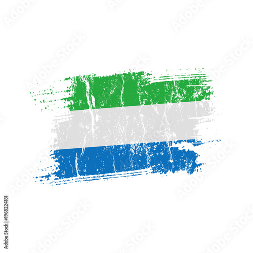 Flag of Sierra Leone with a gunge effect, vector illustration