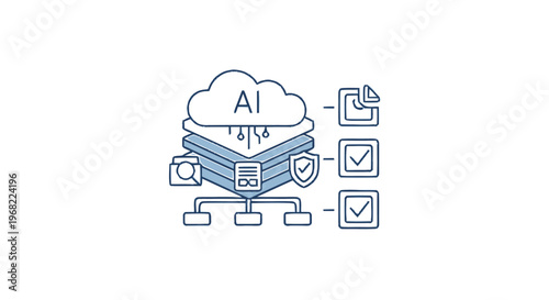 Artificial Intelligence Cloud Computing Technology Concept with Data Security.