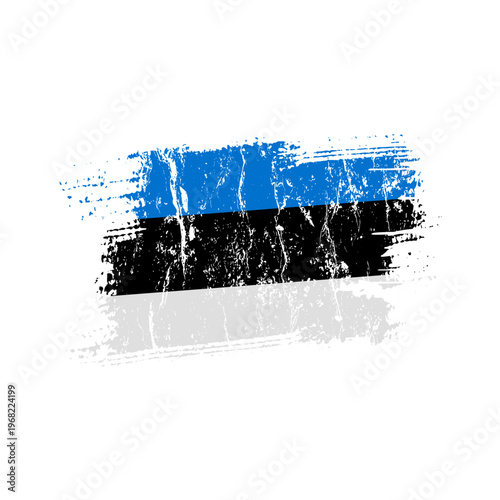 Flag of Estonia with a grunge effect, Estonian flag – vector illustration