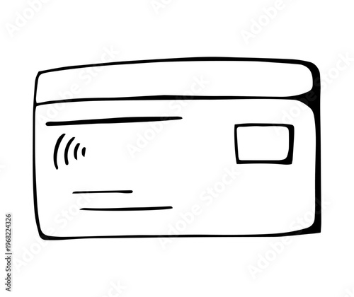 Hand Drawn Credit Card Payment Doodle Icon Banking Finance Transaction Illustration
