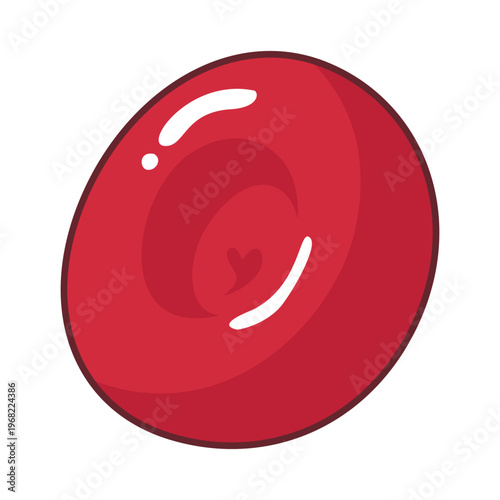 Red blood cell erythrocyte with heart shape medical graphic element