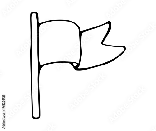 Hand Drawn Flag Doodle Icon Symbol Marker Achievement Goal Illustration