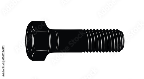 A black hex bolt shown in flat dark silhouette