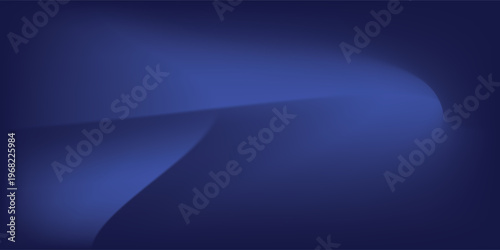 Navy night sky gradient vector background. Dark blue wave graphic wallpaper