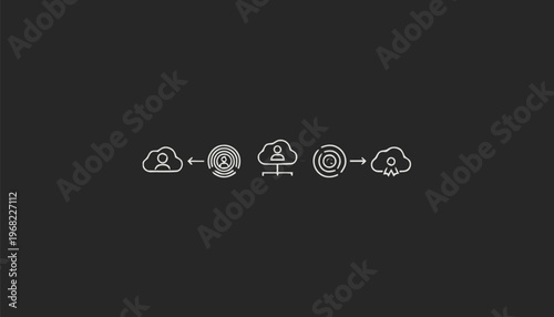 Cloud Computing and Data Flow - A Visual Representation of Digital Concepts.