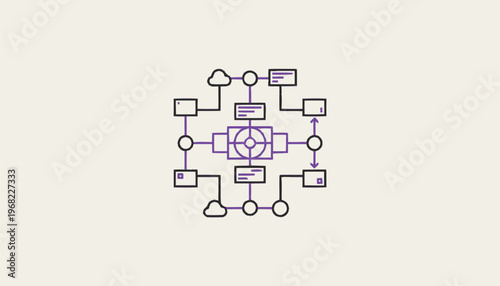 Abstract Geometric Diagram Depicting Complex Interconnections and Relationships.
