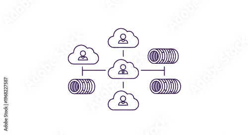 Cloud Computing Network Connecting People and Data Securely.