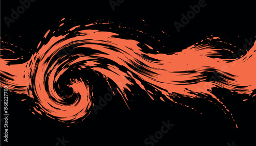 Abstract Swirl Energy Background Set with Colorful Spiral Vortex and Paint Splash Elements