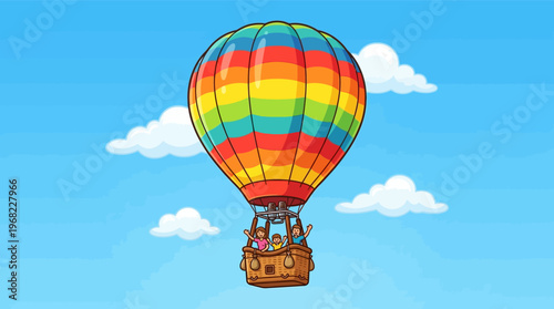 Colorful Hot Air Balloon Ride.