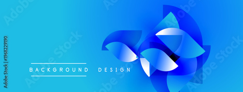 Abstract blue design. Gradient background with swirling shapes. Text reads background design. Modern, clean aesthetic.