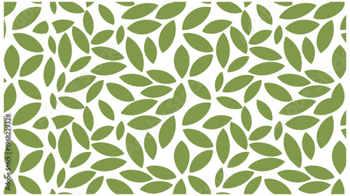 Intricate arrangement of stylized green leaf patterns forming a cohesive design.