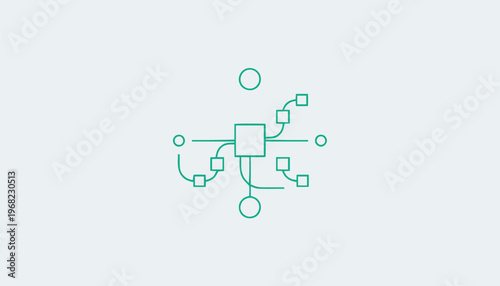Abstract Network Connection Diagram with Circles and Squares.