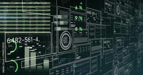 Displaying HUD cluster left in digital dashboard, with index table, gauges, id 6482-561-4