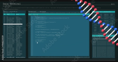 Displaying terminal code pane with blinking cursor on screen, showing left IDs, right hex, helix