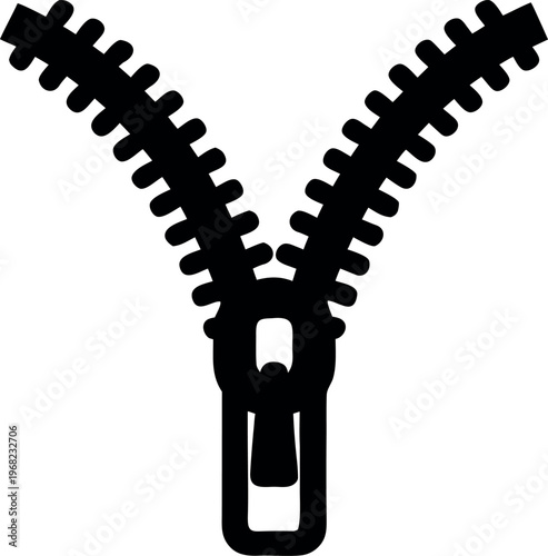 zipper silhouette vector, zipper black symbol, zipper icon	
