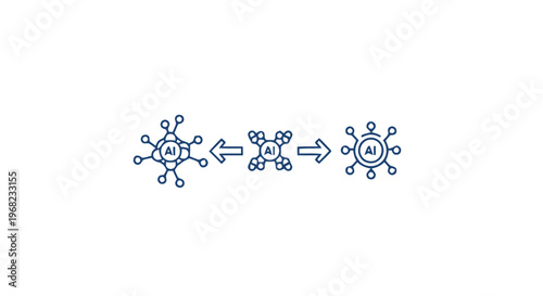 Artificial Intelligence Network Transformation and Evolution Concept Illustration.