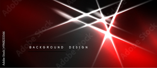 Dark red background features bright white, red light streaks. Center glows intensely. Text reads background design. Modern, dynamic visual.