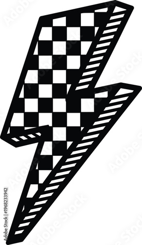 Checkered Lightning Bolt