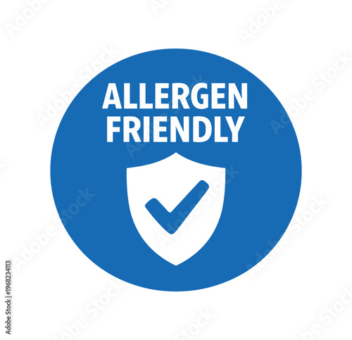 Allergen friendly icon. allergy safe, hypoallergenic, sensitivity, health, protective, check mark. flat vector illustration isolated on white background.