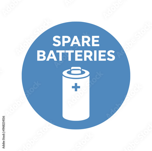 Spare batteries icon. battery, power, backup, replacement, energy, cell, alkaline. flat vector illustration isolated on white background.